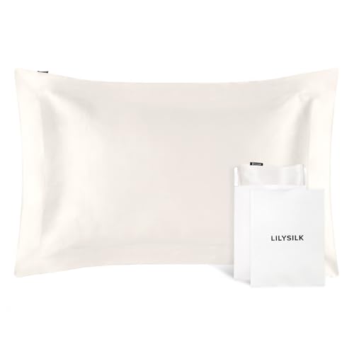 LilySilk Oxford Silk Standard Pillowcase 19 Momme Charmeuse Pure Mulberry Silk Pillow Case Cover...