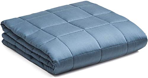 YnM Cooling Weighted Blanket, Rayon Derived from Bamboo with Premium Glass Beads (Blue Grey, 152CM x...