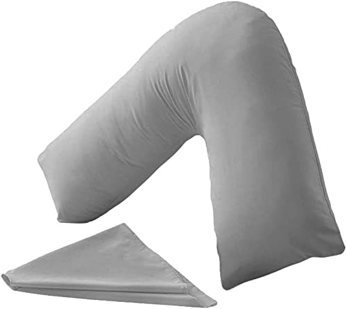 CnA Stores Orthopaedic V-Shaped Pillow Extra Cushioning Support For Head, Neck & Back (Grey,...