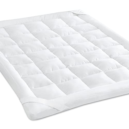 Bedsure Mattress Topper Double Bed - Washable Quilted Double Bed Topper, Overfilled Mattress...