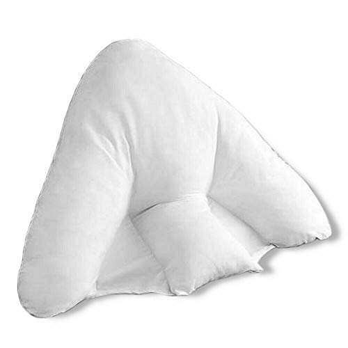 Super Soft Anti Allergic Batwing Reading, Lumber and Neck Support Pillow in White