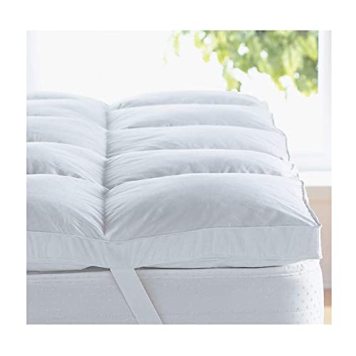 Lancashire Bedding Premium Extra Plump & Deep Duck Feather Mattress Topper with 100% Breathable Keep...