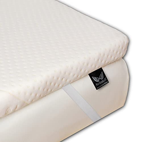 AviiatoR® 5cm Memory Foam Mattress Topper Made In The UK, Double Size Bed, Orthopaedic Pressure...