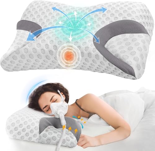 CPAP Memory Foam Pillow for Side Sleeper - Sleep Apnea Pillow for Sleeping - CPAP Nasal Pillows Suit...