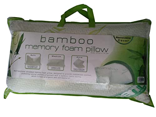 AR Textile Luxury Bamboo Memory Foam Pillows with Removable Cover, Medium Firm Support, Orthopedic...