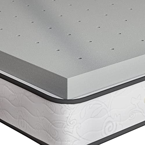 MSMASK 5cm Thick Bamboo Charcoal Memory Foam Mattress Topper Double Bed- Breathable Design, Pressure...