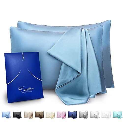Enetix Silk Satin Pillowcase for Hair and Skin, 2-Pack with Gift Package, Acne Free Hidden Zipper...