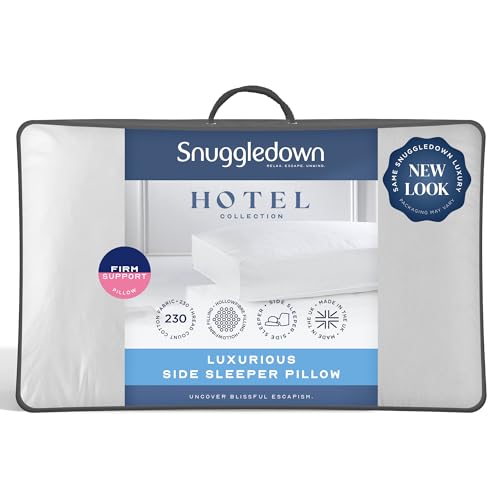 Snuggledown Side Sleeper Pillow 1 Pack - Hotel Quality Firm Support Bed Pillows for Back Neck &...