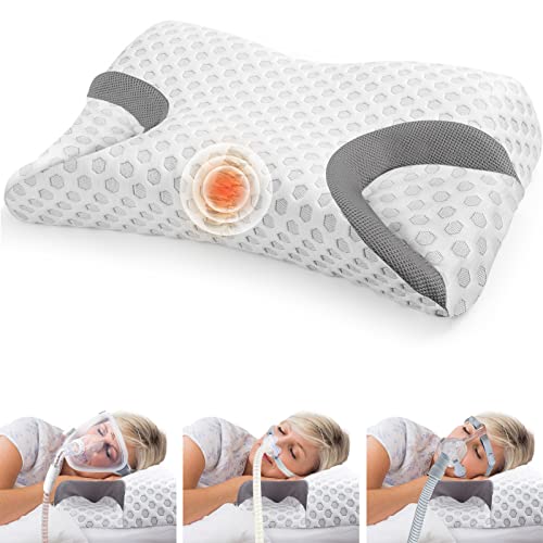 CPAP Memory Foam Pillow for Side Sleeper - Sleep Apnea Pillow for Sleeping - CPAP Nasal Pillows Suit...